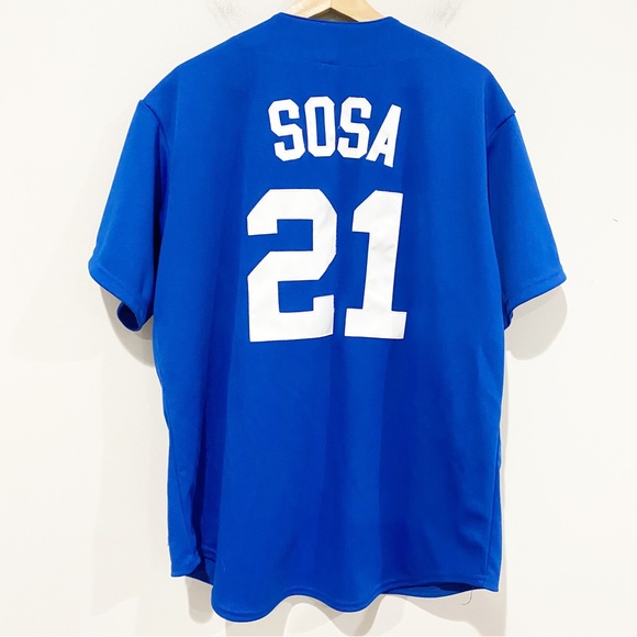 MAJESTIC Vintage Sammy Sosa Cubs Jersey Cubbies Blue Size XL - Picture 6 of 8